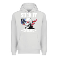 Dove Grey funny george washington suck it england Premium Hoodie - DesigneFamous