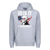 Heather Grey funny george washington suck it england Premium Hoodie - DesigneFamous