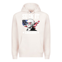 Pale Pink funny george washington suck it england Premium Hoodie - DesigneFamous
