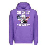 Purple funny george washington suck it england Premium Hoodie - DesigneFamous