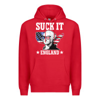 Red funny george washington suck it england Premium Hoodie - DesigneFamous