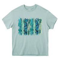 Arona turquoise leopard watercolor brushstroke background Heavy Core Tee - RanaPortraitStore