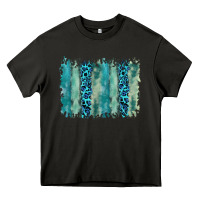 Asphalt turquoise leopard watercolor brushstroke background Heavy Core Tee - RanaPortraitStore