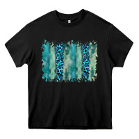 Black turquoise leopard watercolor brushstroke background Heavy Core Tee - RanaPortraitStore