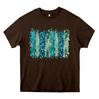 Chocolate Brown turquoise leopard watercolor brushstroke background Heavy Core Tee - RanaPortraitStore