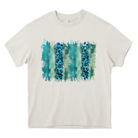 Cream turquoise leopard watercolor brushstroke background Heavy Core Tee - RanaPortraitStore