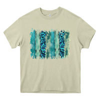 Mossy turquoise leopard watercolor brushstroke background Heavy Core Tee - RanaPortraitStore
