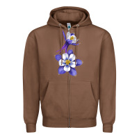 Chestnut Colorado Rocky Mountain Columbine Flower Zipper Hoodie - RanaPortraitStore