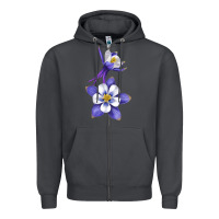 Smoke Colorado Rocky Mountain Columbine Flower Zipper Hoodie - RanaPortraitStore