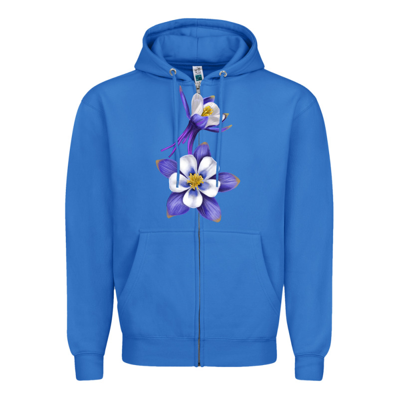 Colorado Rocky Mountain Columbine Flower Zipper Hoodie by RanaPortraitStore | Teevron