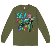 Army Green sea you soon with sea turtle Long Sleeve Tee - Artiststas