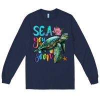 Navy sea you soon with sea turtle Long Sleeve Tee - Artiststas