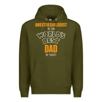 Army Green anesthesiologist by day worlds best dad by night fathers day Premium Hoodie - linhVisuals