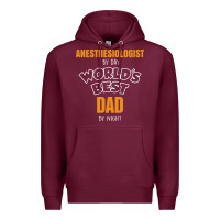 Burgundy anesthesiologist by day worlds best dad by night fathers day Premium Hoodie - linhVisuals
