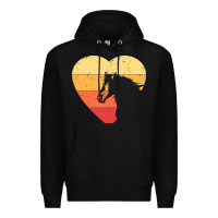 Black Vintage Heart Horse Equestrian | Horse lover Premium Hoodie - linhVisuals