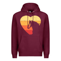 Burgundy Vintage Heart Horse Equestrian | Horse lover Premium Hoodie - linhVisuals