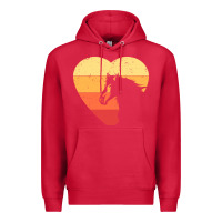 Cardinal Vintage Heart Horse Equestrian | Horse lover Premium Hoodie - linhVisuals