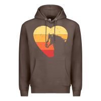 Coffee Vintage Heart Horse Equestrian | Horse lover Premium Hoodie - linhVisuals