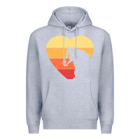 Heather Grey Vintage Heart Horse Equestrian | Horse lover Premium Hoodie - linhVisuals