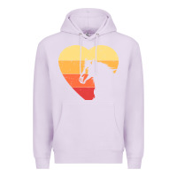 Lilac Vintage Heart Horse Equestrian | Horse lover Premium Hoodie - linhVisuals