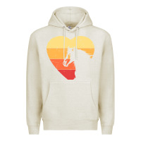 Oatmeal Heather Vintage Heart Horse Equestrian | Horse lover Premium Hoodie - linhVisuals