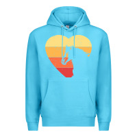 Ocean Blue Vintage Heart Horse Equestrian | Horse lover Premium Hoodie - linhVisuals