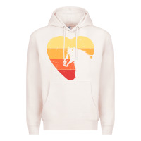 Pale Pink Vintage Heart Horse Equestrian | Horse lover Premium Hoodie - linhVisuals