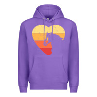 Purple Vintage Heart Horse Equestrian | Horse lover Premium Hoodie - linhVisuals