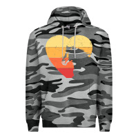 Slate Camo Vintage Heart Horse Equestrian | Horse lover Premium Hoodie - linhVisuals