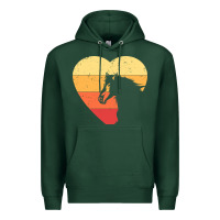 Sports Green Vintage Heart Horse Equestrian | Horse lover Premium Hoodie - linhVisuals