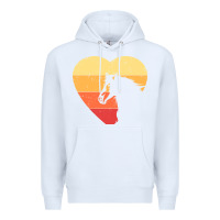 White Vintage Heart Horse Equestrian | Horse lover Premium Hoodie - linhVisuals
