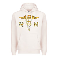 Pale Pink rn registered nurse leopard lovely nursing student t shirt Premium Hoodie - linhVisuals