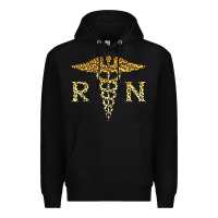 Black rn registered nurse leopard lovely nursing student t shirt Premium Hoodie - linhVisuals