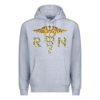 Heather Grey rn registered nurse leopard lovely nursing student t shirt Premium Hoodie - linhVisuals