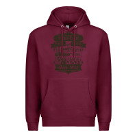 Burgundy labyrinth words Premium Hoodie - linhVisuals