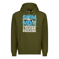 Army Green womens swimmer swim mom louder prouder sports mother t shirt t shirt Premium Hoodie - linhVisuals