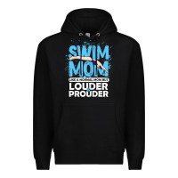 Black womens swimmer swim mom louder prouder sports mother t shirt t shirt Premium Hoodie - linhVisuals