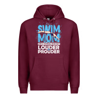 Burgundy womens swimmer swim mom louder prouder sports mother t shirt t shirt Premium Hoodie - linhVisuals