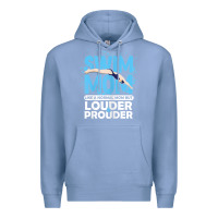 Colony Blue womens swimmer swim mom louder prouder sports mother t shirt t shirt Premium Hoodie - linhVisuals