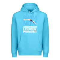 Ocean Blue womens swimmer swim mom louder prouder sports mother t shirt t shirt Premium Hoodie - linhVisuals