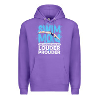 Purple womens swimmer swim mom louder prouder sports mother t shirt t shirt Premium Hoodie - linhVisuals