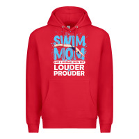 Red womens swimmer swim mom louder prouder sports mother t shirt t shirt Premium Hoodie - linhVisuals