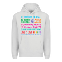 Dove Grey science is real , black lives matter , love is love , equality , kindn Premium Hoodie - linhVisuals