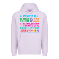Lilac science is real , black lives matter , love is love , equality , kindn Premium Hoodie - linhVisuals