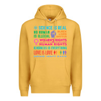 Mustard science is real , black lives matter , love is love , equality , kindn Premium Hoodie - linhVisuals