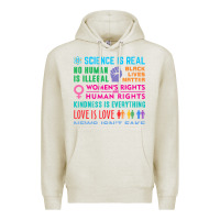 Oatmeal Heather science is real , black lives matter , love is love , equality , kindn Premium Hoodie - linhVisuals
