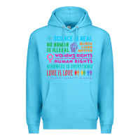 Ocean Blue science is real , black lives matter , love is love , equality , kindn Premium Hoodie - linhVisuals