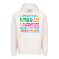 Pale Pink science is real , black lives matter , love is love , equality , kindn Premium Hoodie - linhVisuals