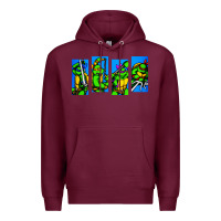 Burgundy arcade turtles Premium Hoodie - linhVisuals