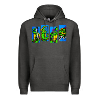 Charcoal Heather arcade turtles Premium Hoodie - linhVisuals
